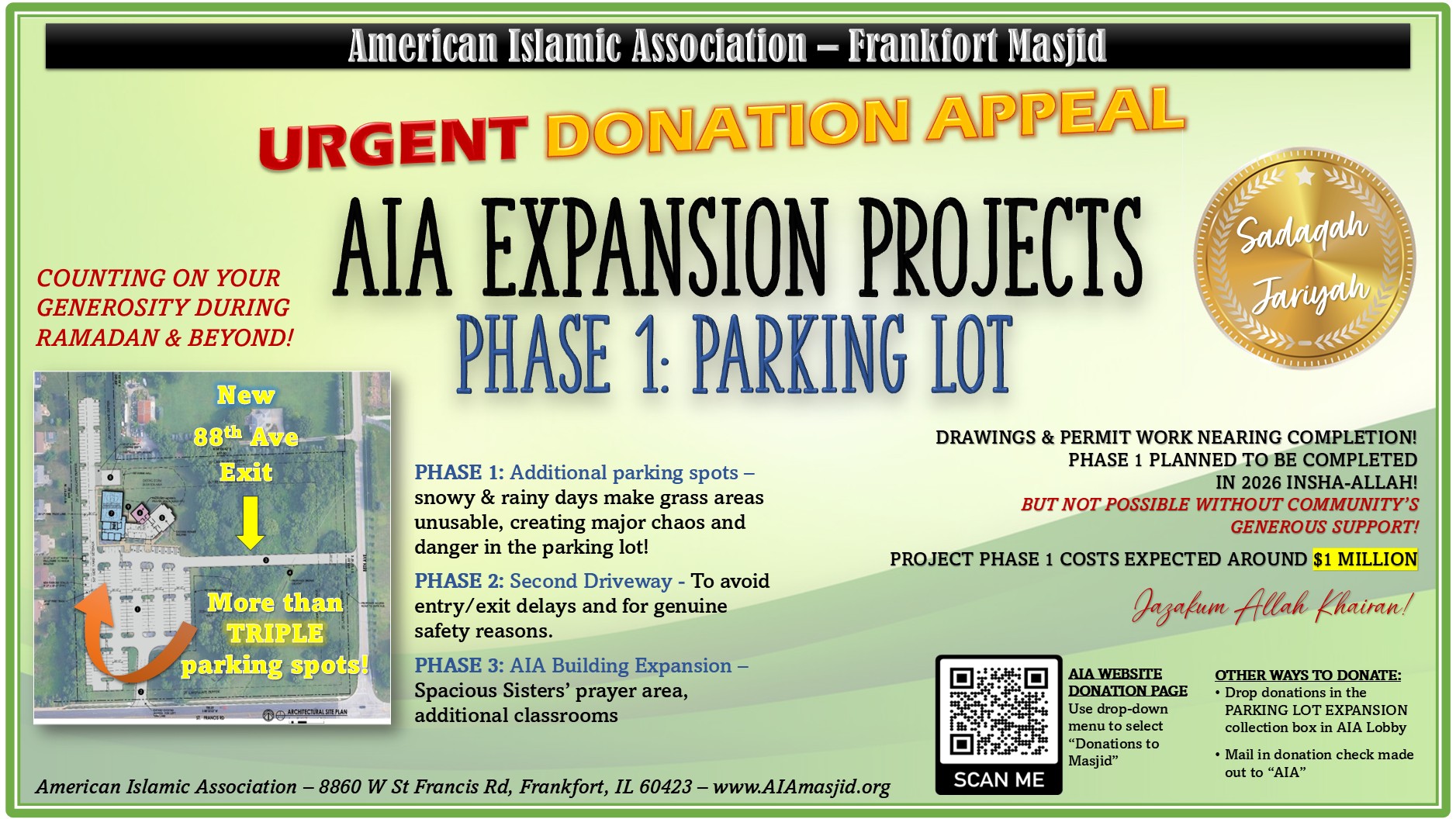 Parking Lot Expansion Donation Appeal Announcement 030326